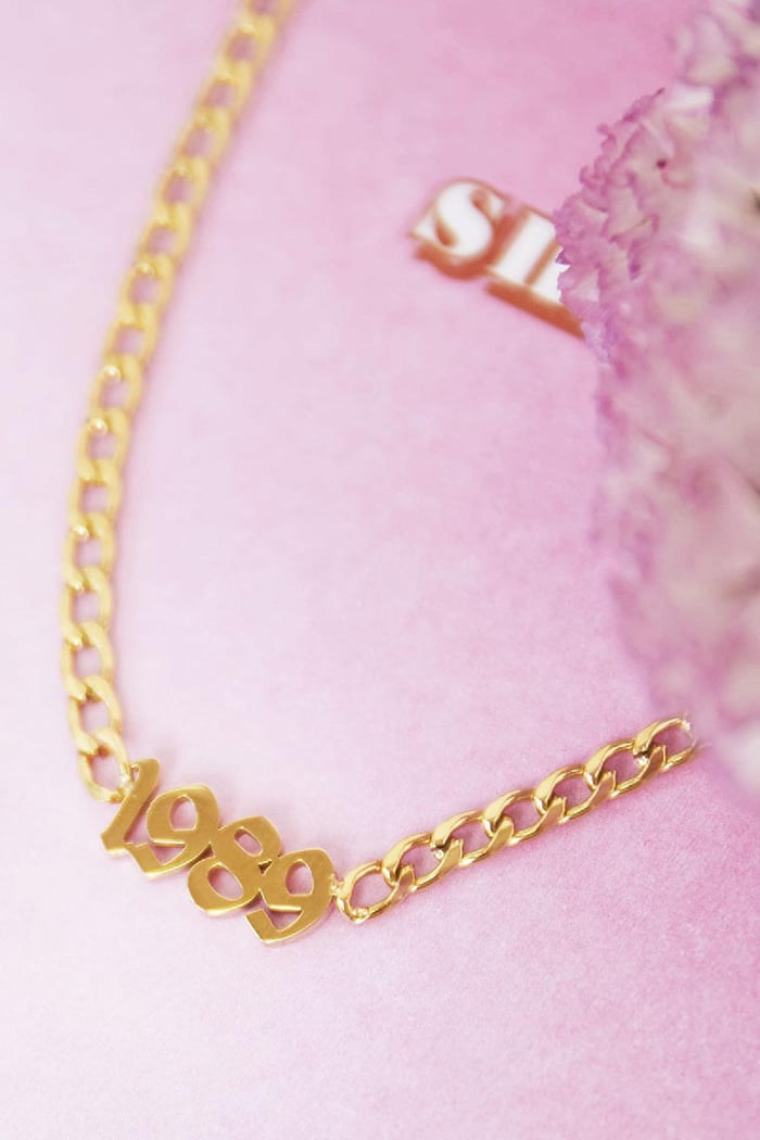Ketting It's Your Day - 1993 Goud kleur Stainless Steel h5Afbeelding2